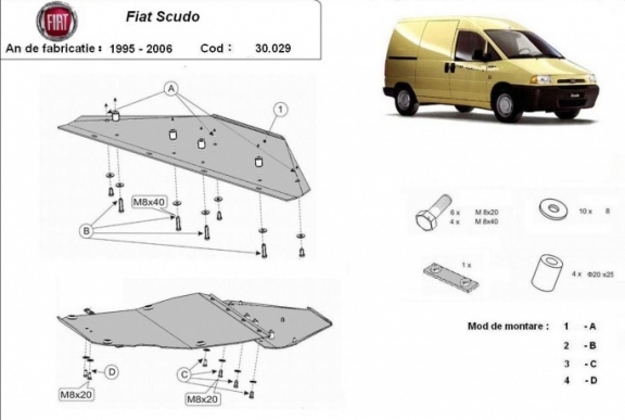 Unterfahrschutz für Motor der Marke Fiat Scudo