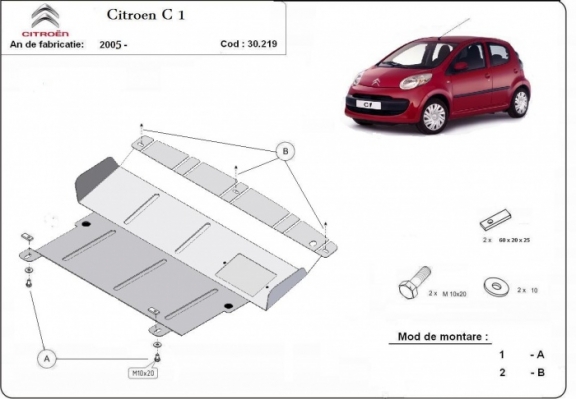 Unterfahrschutz für Motor der Marke Citroen C 1