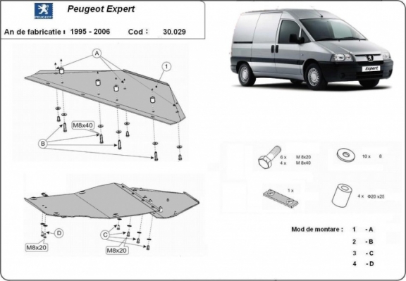 Unterfahrschutz für Motor der Marke Peugeot Expert