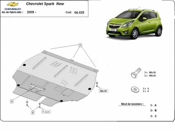Unterfahrschutz für Motor der Marke Chevrolet Spark