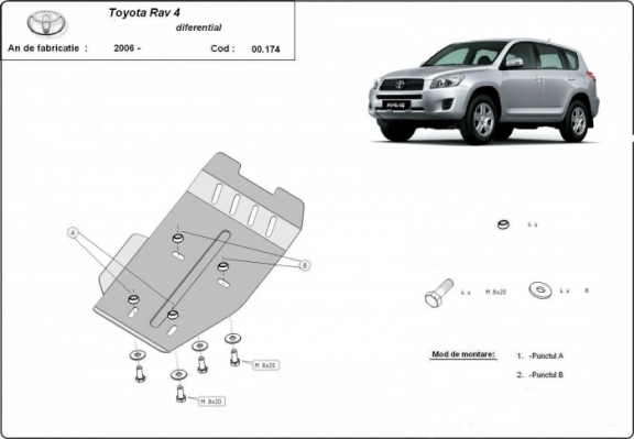 Stahl Differentialschutz für  Toyota RAV 4