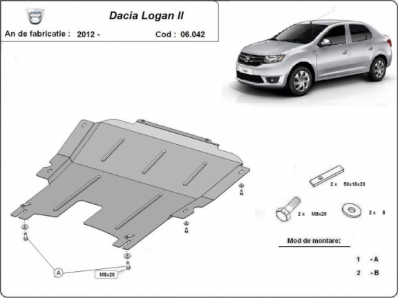 Unterfahrschutz für Motor der Marke Dacia Logan 2