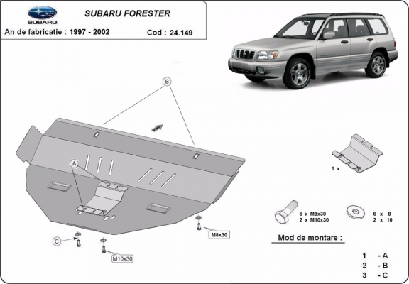 Unterfahrschutz für Motor der Marke Subaru Forester 1