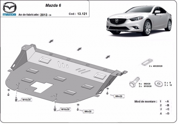 Unterfahrschutz für Motor der Marke Mazda 6