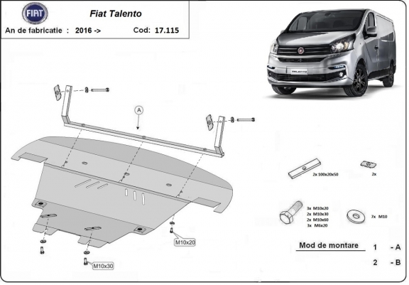 Unterfahrschutz für Motor der Marke Fiat Talento
