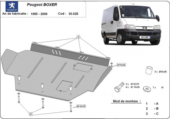 Unterfahrschutz für Motor der Marke Peugeot Boxer