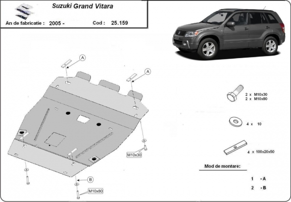 Unterfahrschutz für Motor der Marke Suzuki Grand Vitara 2