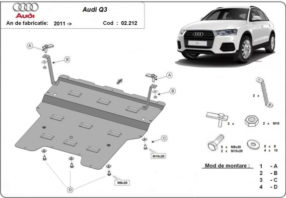 Unterfahrschutz für Motor der Marke Audi Q3