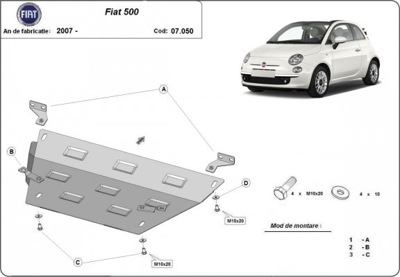 Unterfahrschutz für Fiat 500