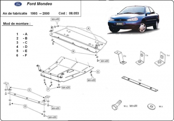 Unterfahrschutz für Motor der Marke Ford Mondeo 1,2