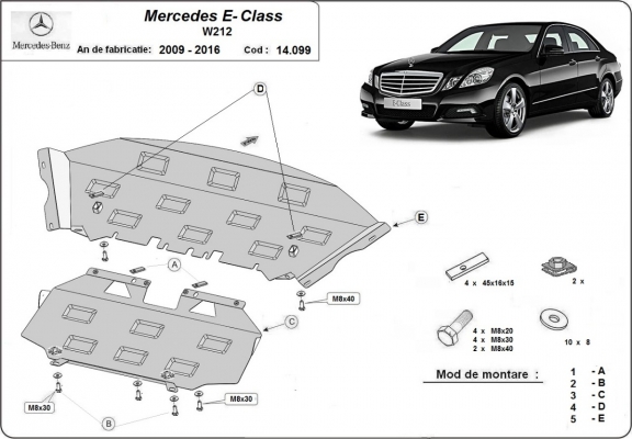 Unterfahrschutz für Motor der Marke Mercedes E-Class W212
