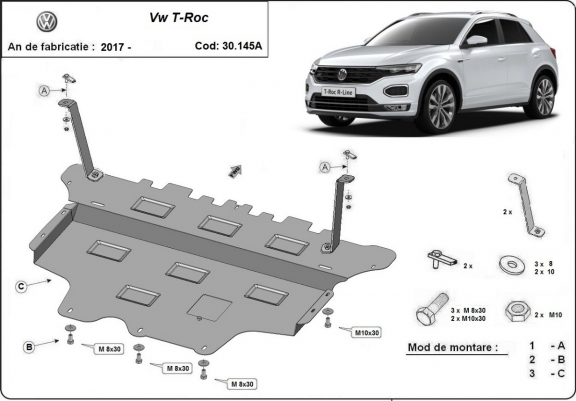Unterfahrschutz für Motor der Marke Volkswagen T-Roc - Automatikgetriebe