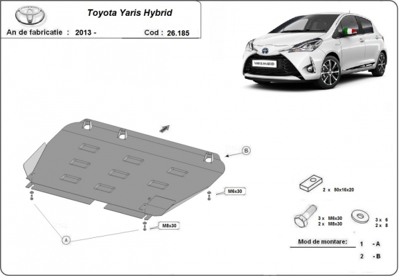 Unterfahrschutz für Motor der Marke Toyota Yaris XP150