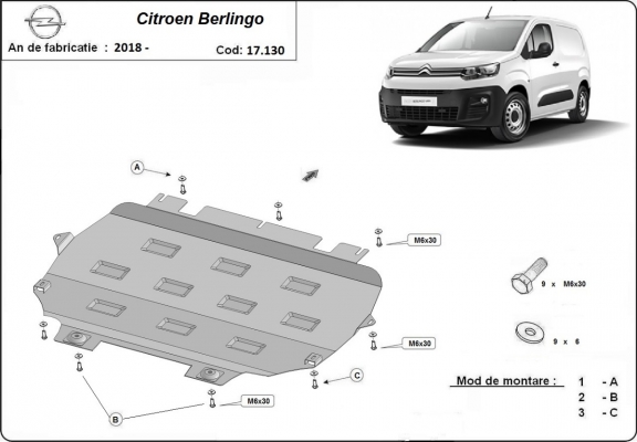 Unterfahrschutz für Motor der Marke Citroen Berlingo