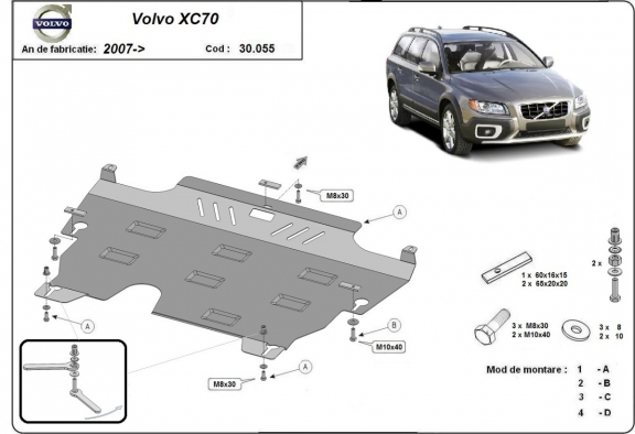 Unterfahrschutz für Motor und Getriebe aus Stahl für  Volvo XC70