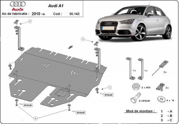 Unterfahrschutz für Motor der Marke Audi A1