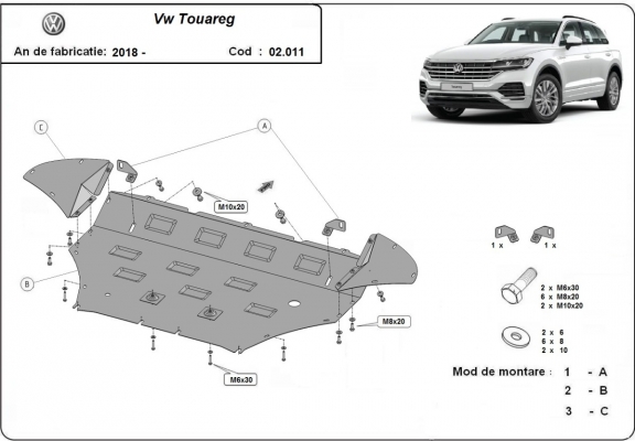 Unterfahrschutz für Motor der Marke Volkswagen Touareg