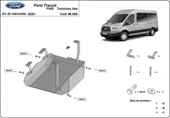 Stahlschutz für AdBluetank der Marke Ford Transit ( 4X2, 4X4 )