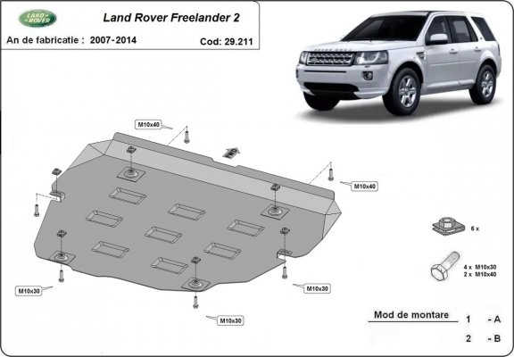 Unterfahrschutz für Motor der Marke Land Rover Freelander 2