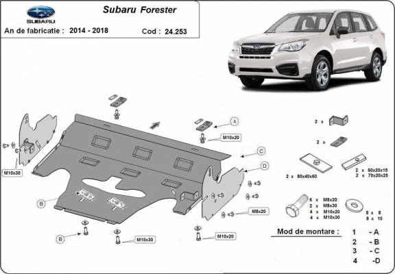 Unterfahrschutz für Motor der Marke Subaru Forester 4