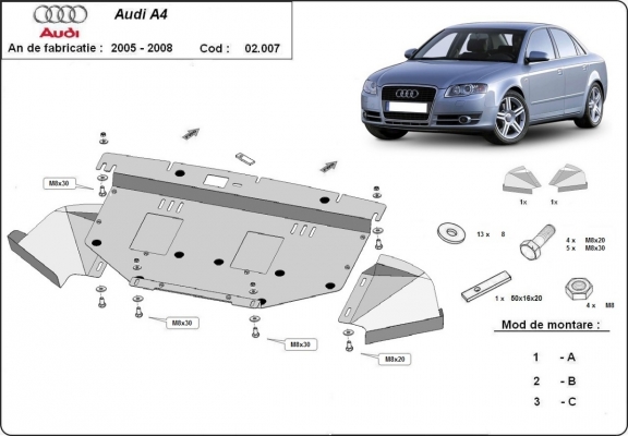 Unterfahrschutz für Motor der Marke Audi A4  B7 All Road