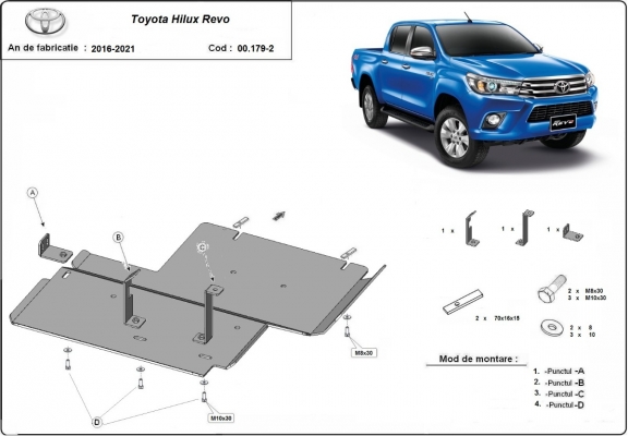 Aluminium Differentialschutz für Toyota Hilux Revo