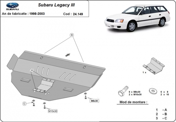 Unterfahrschutz für Motor der Marke Subaru Legacy III