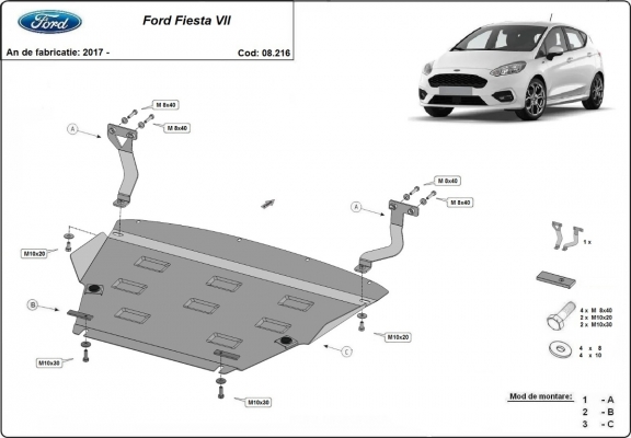 Unterfahrschutz für Motor der Marke Ford Fiesta VII