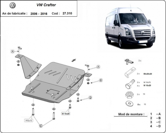 Unterfahrschutz für Motor der Marke Volkswagen Crafter