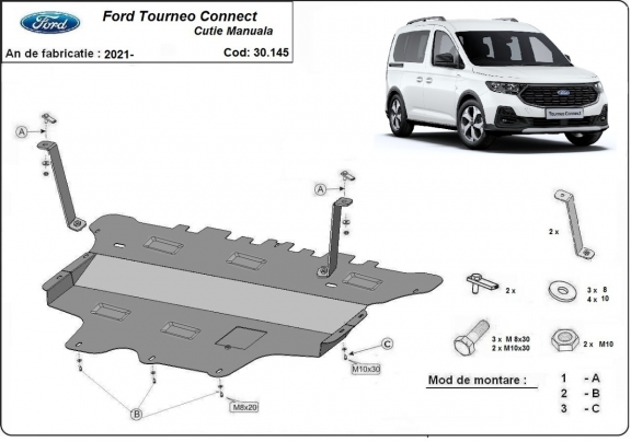 Unterfahrschutz für Motor der Marke Ford Tourneo Connect