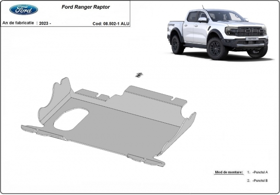Aluminium Unterfahrschutz für Motor der Marke Ford Ranger Raptor