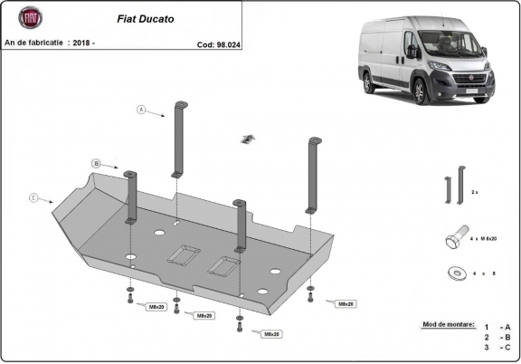 Stahlschutz für AdBluetank der Marke Fiat Ducato