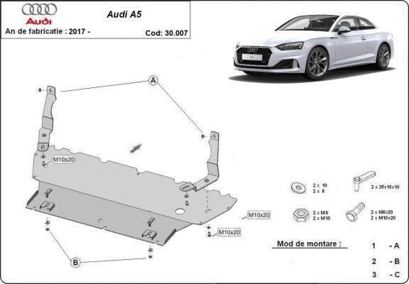 Unterfahrschutz für Motor der Marke Audi A5