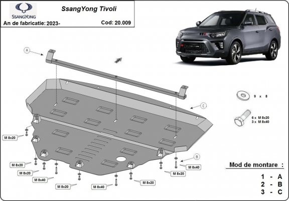Unterfahrschutz für Motor der Marke SsangYong Tivoli