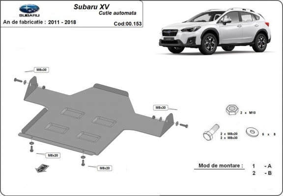 Unterfahrschutz aus Stahl für Automatikgetriebe der Marke Subaru XV