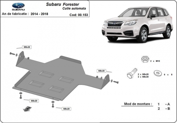 Unterfahrschutz aus Stahl für Automatikgetriebe der Marke Subaru Forester 4