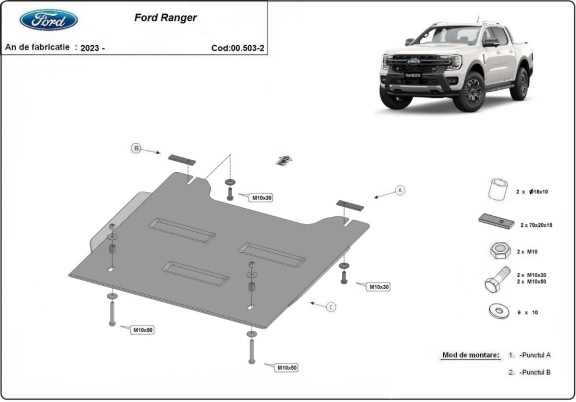 Unterfahrschutz für Verteilergetriebe Ford Ranger