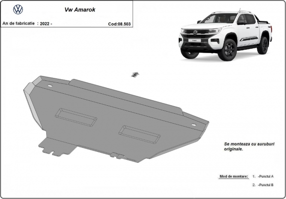 Kühlerschutz für unten aus Stahl für Volkswagen Amarok 2 