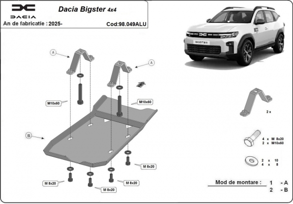 Aluminium Differentialschutz für Dacia Bigster 4x4