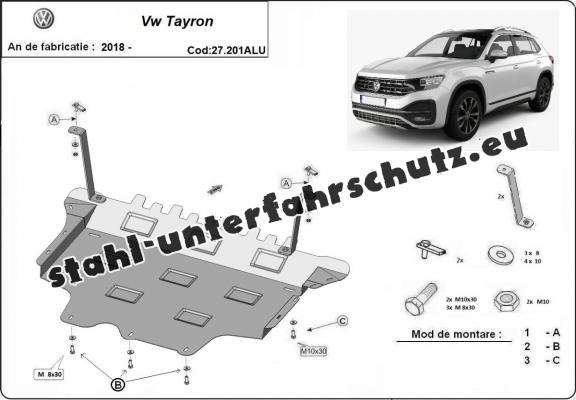 Aluminium Unterfahrschutz für Motor der Marke VW Tayron