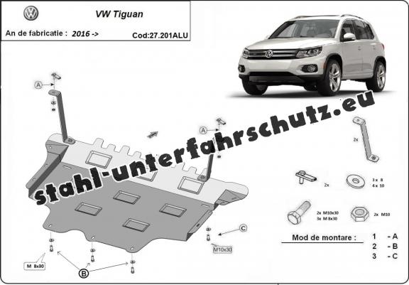 Aluminium Unterfahrschutz für Motor der Marke VW Tiguan