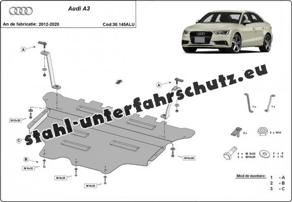 Aluminium Unterfahrschutz für Motor der Marke Audi A3