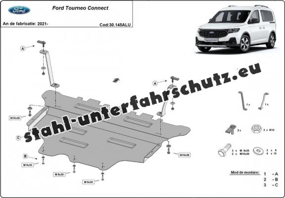 Aluminium Unterfahrschutz für Motor der Marke Ford Tourneo Connect