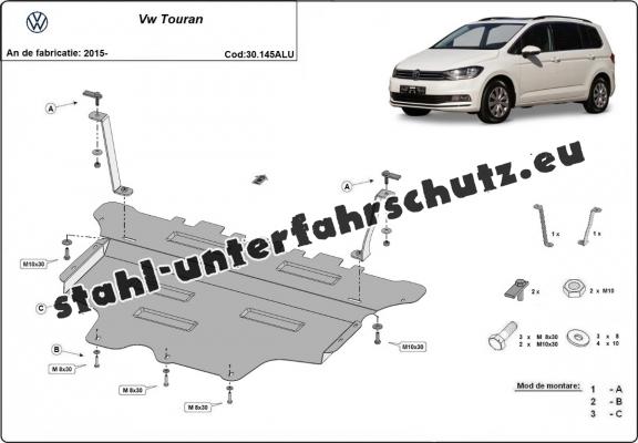 Aluminium Unterfahrschutz für Motor der Marke VW Touran