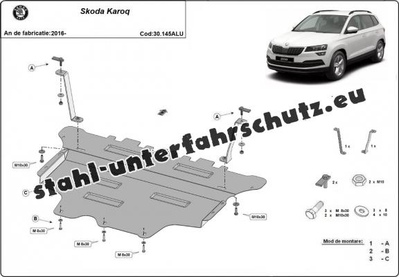 Aluminium Unterfahrschutz für Motor der Marke Skoda Karoq