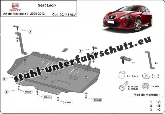 Aluminium Unterfahrschutz für Motor und Getriebe für den Seat Leon Mk2