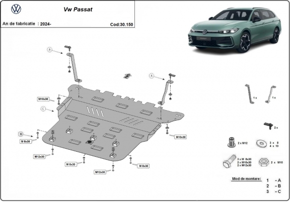 Unterfahrschutz für Motor der Marke VW Passat 