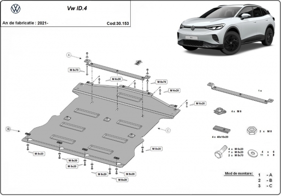 Unterfahrschutz für Motor der Marke Volkswagen ID 4