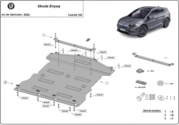 Unterfahrschutz für Motor der Marke Skoda Enyaq