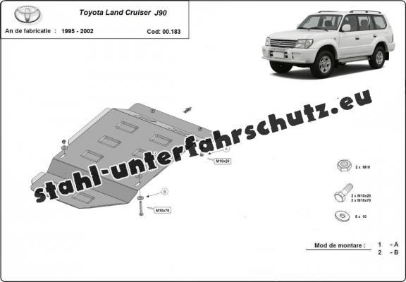 Stahl Getriebe Schutz für Toyota Land Cruiser J90 - nur für 3 türer modell